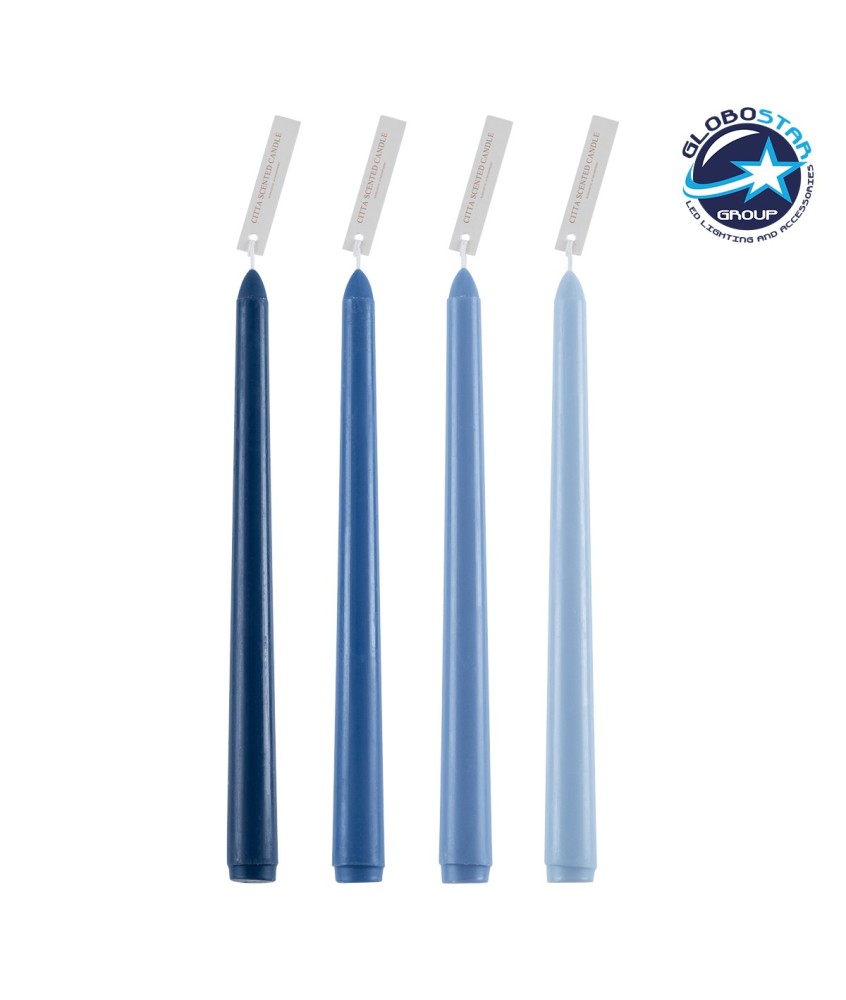 GloboStar® WINTER-SOLITUDE 35208 ΣΕΤ 4 Αρωματικά Κεριά Κηροπηγίου Παραφίνης με Άρωμα Χειμερινός Ωκεανός Πολύχρωμα Μ2 x Π2 x Υ25cm